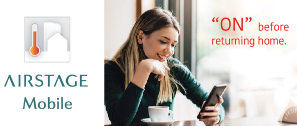 La aplicación AIRSTAGE Mobile convierte el teléfono móvil en una herramienta de control para la climatización.  Puedes acceder al equipo tanto desde dentro como desde fuera de la vivienda y gestionar su funcionamiento mediante una conexión a Internet compatible.  El resultado es una experiencia más flexible: en lugar de depender únicamente del mando a distancia, puedes tener el control del aire acondicionado siempre contigo.
